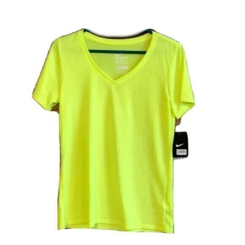 Nike Womens Tee XS Neon Yellow Dri Fit T Shirt